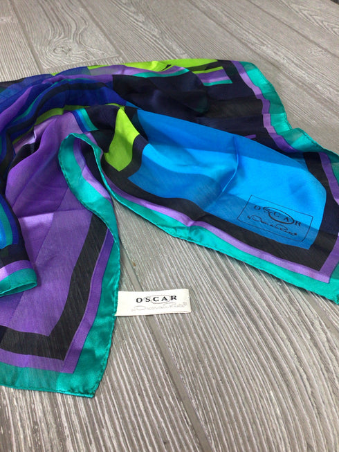Oscar del a Renta Square Silk Vintage Scarf